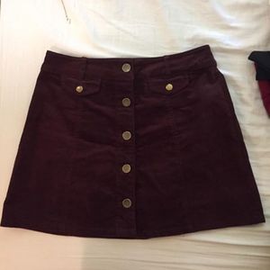 Forever 21 Maroon Corduroy Jean Skirt Size M